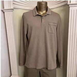 VAN HEUSEN. Size Large. Heavy Long Sleeve Pullover. Tan/Gray Heather. B124